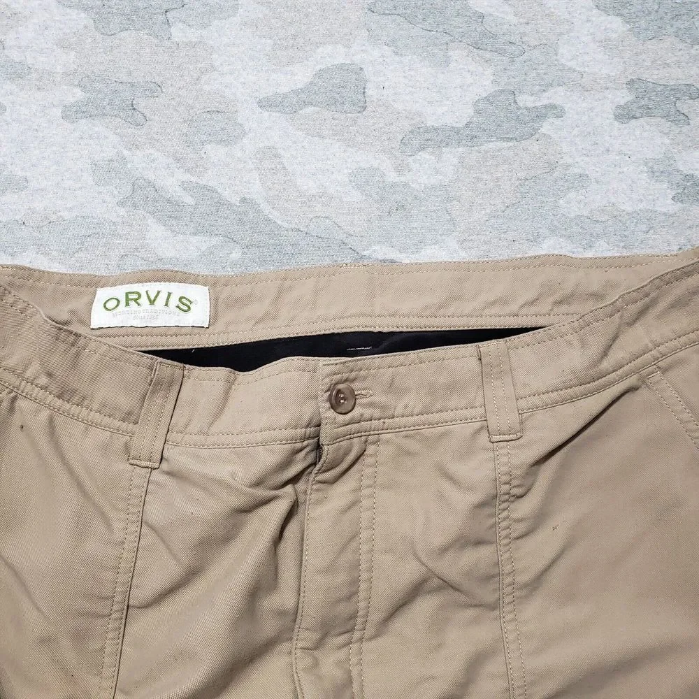 Orvis Pants Mens 38 Brown Fleece Lined Outdoors Stretch Straight Leg‎